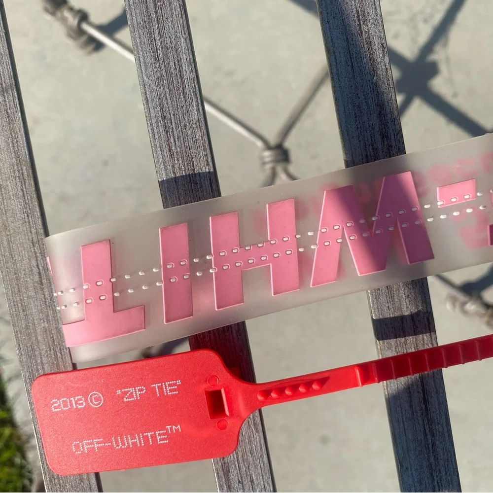 3 Off-White Black & Yellow Strap pink and a black letter one bundle with 3